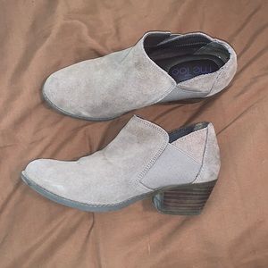 Tan suede booties